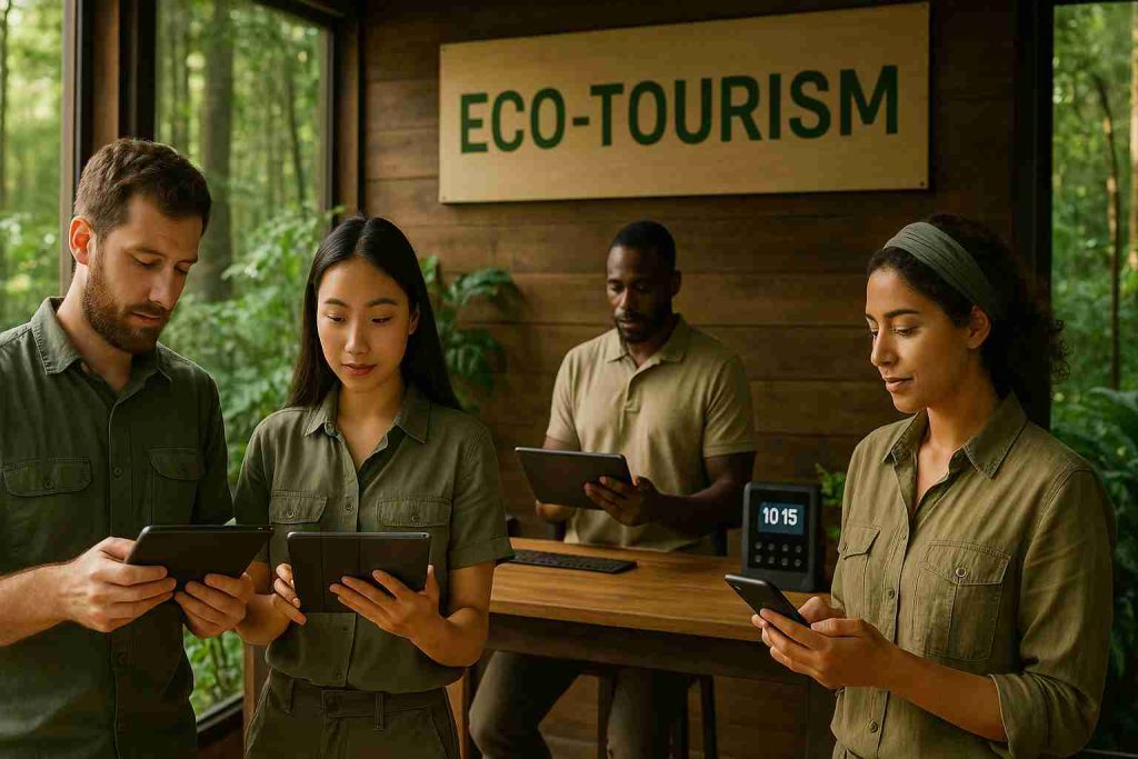 An image illustrating Digitally Managing Staff and Eco-Tourism: A New Era
