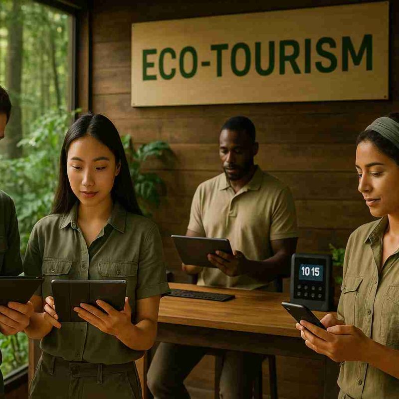 An image illustrating Digitally Managing Staff and Eco-Tourism: A New Era